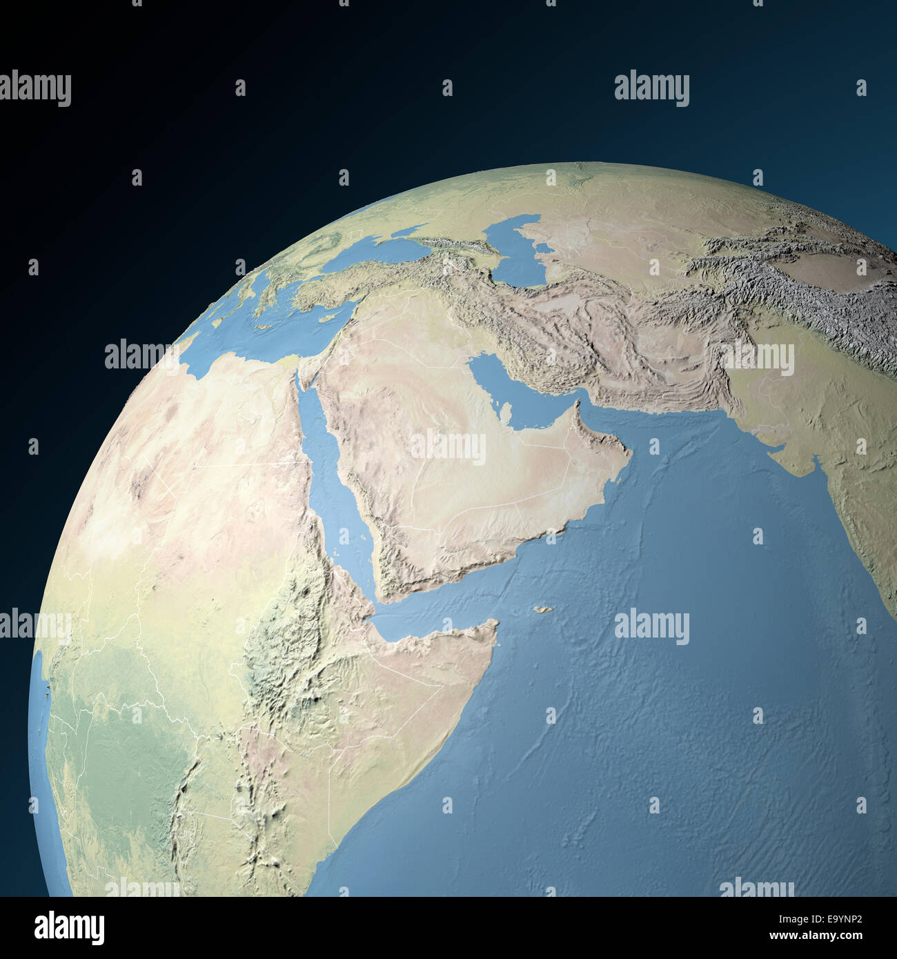 Physische Karte des Nahen Ostens. Elemente dieses Bildes, eingerichtet von der NASA Stockfoto
