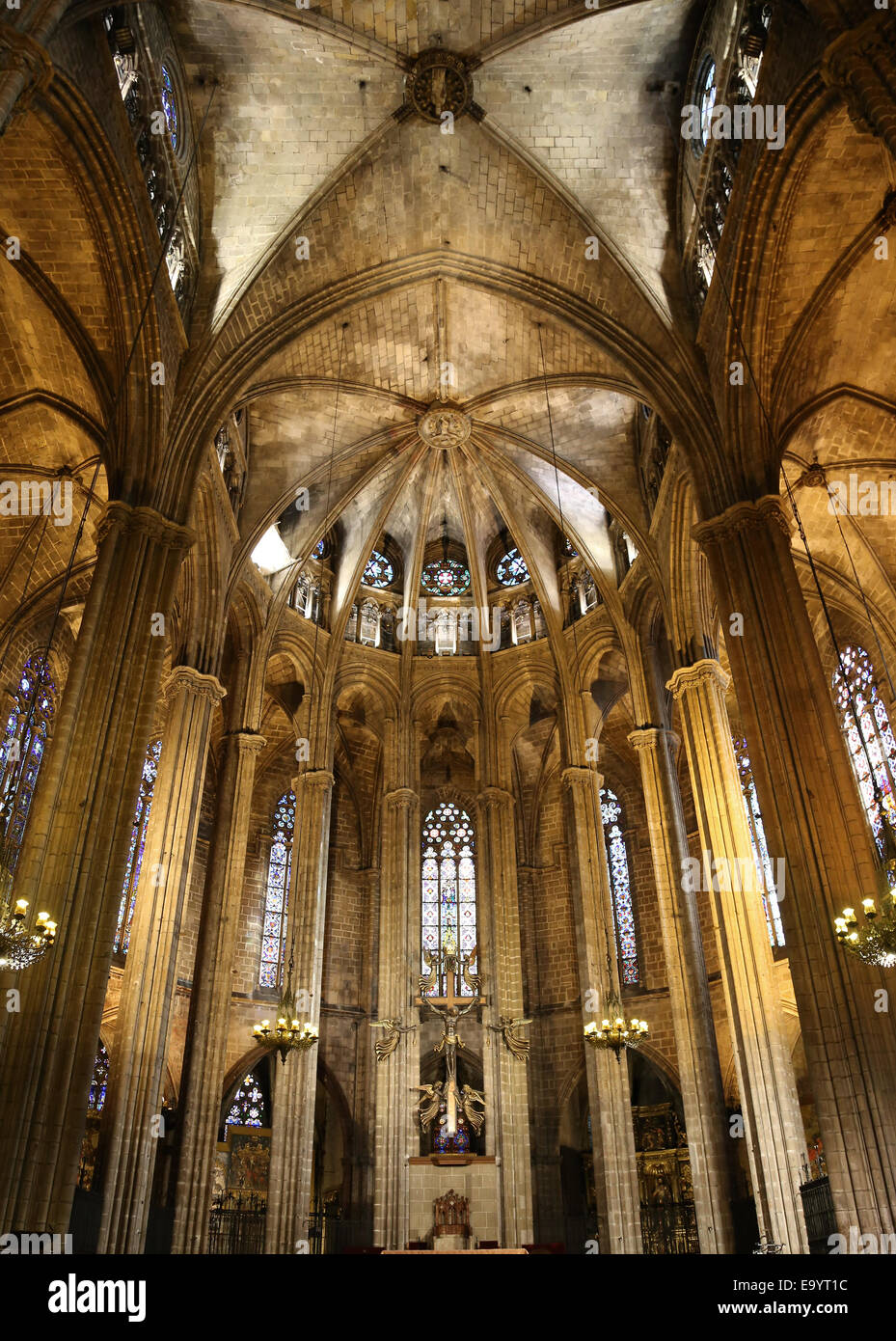 Spanien. Katalonien. Kathedrale von Barcelona. Im Inneren. Apsis. 13. Jahrhundert. Stockfoto
