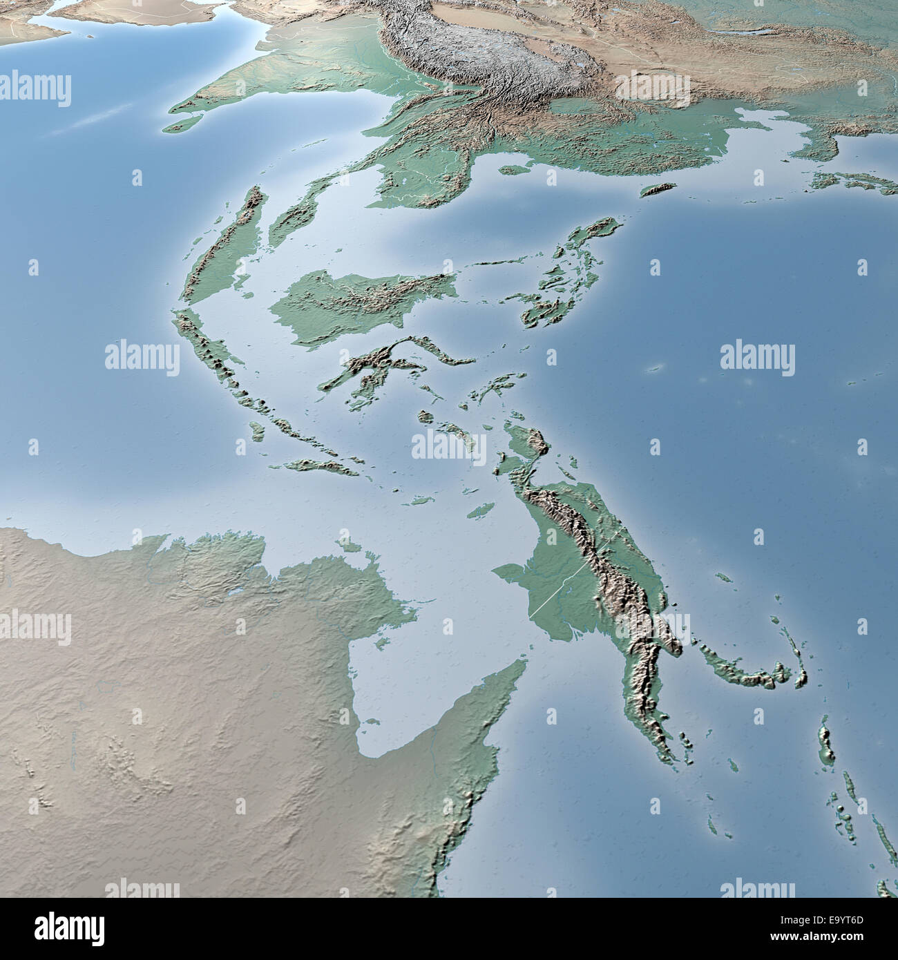 Weltkarte, physische Karte, Süd-Ost-Asien, Indonesien Stockfoto