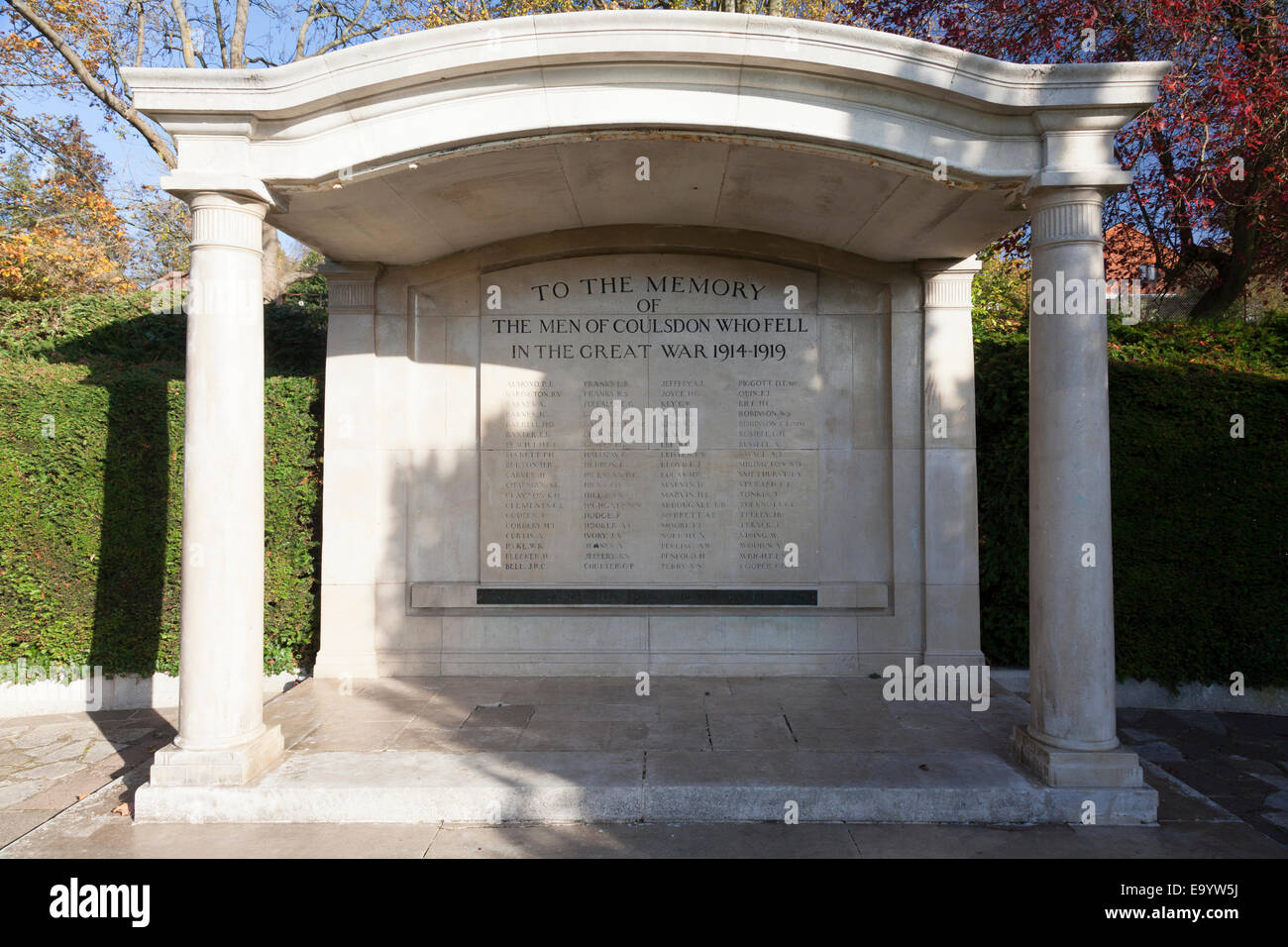 Kriegerdenkmal in Coulsdon Memorial Boden, Coulsdon, Surrey Stockfoto