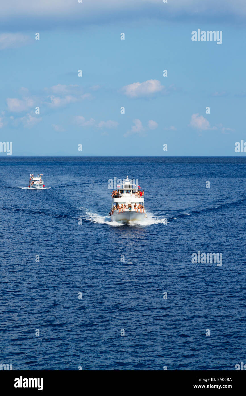Zypern Kreuzfahrt Boote, Kap Greco. Stockfoto Zypern Kreuzfahrt Boote, Kap Greco. Stockfoto