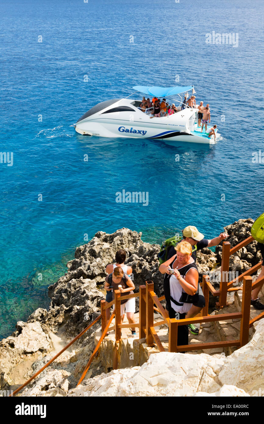 Galaxy Glasboden-Boot von Kap Greco, Zypern Stockfoto