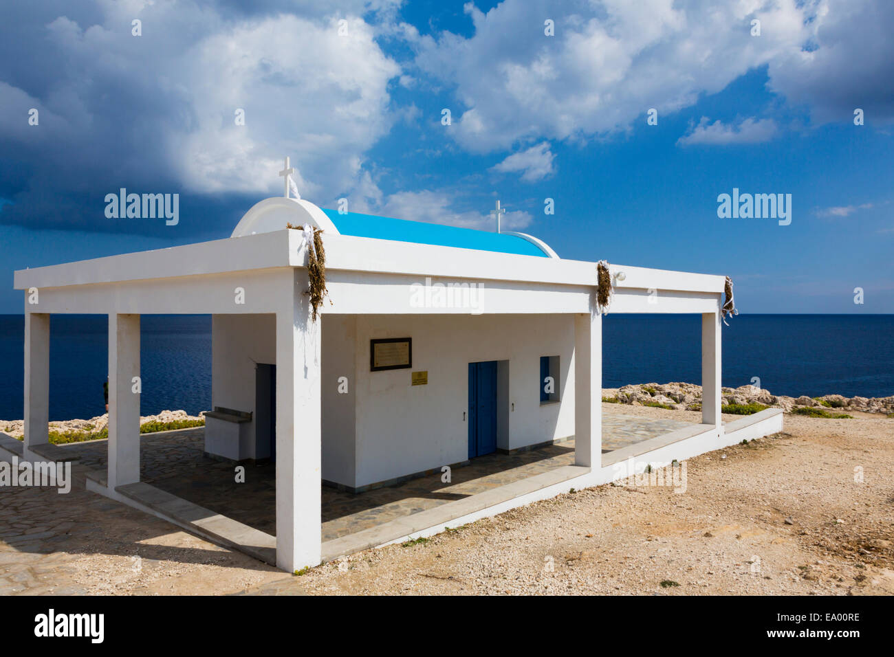 Ayii Anargyri Kapelle, Kap Greco, Zypern. Stockfoto