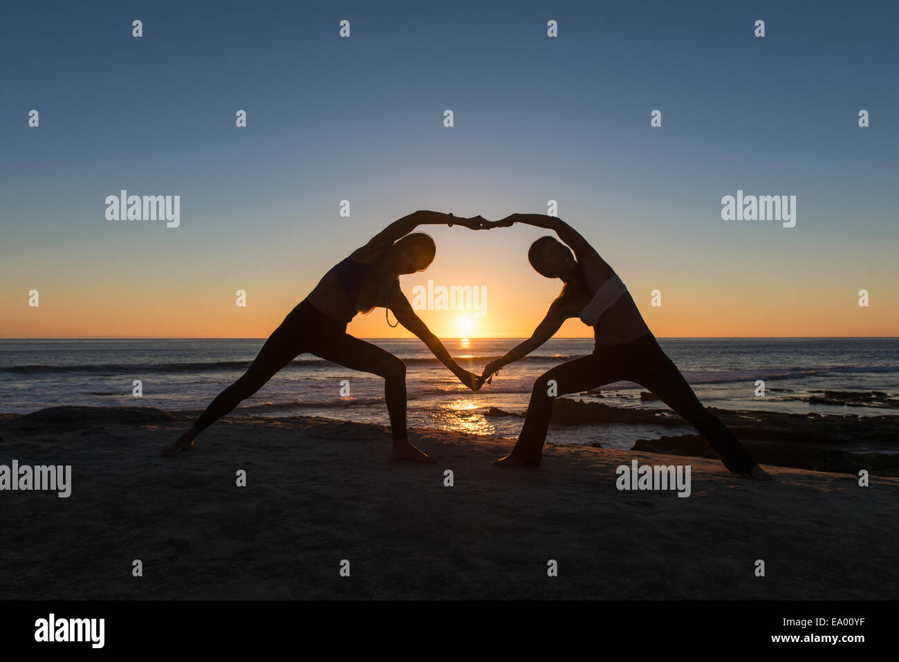Herzform darstellen, Windansea Beach, La Jolla, Kalifornien Stockfoto