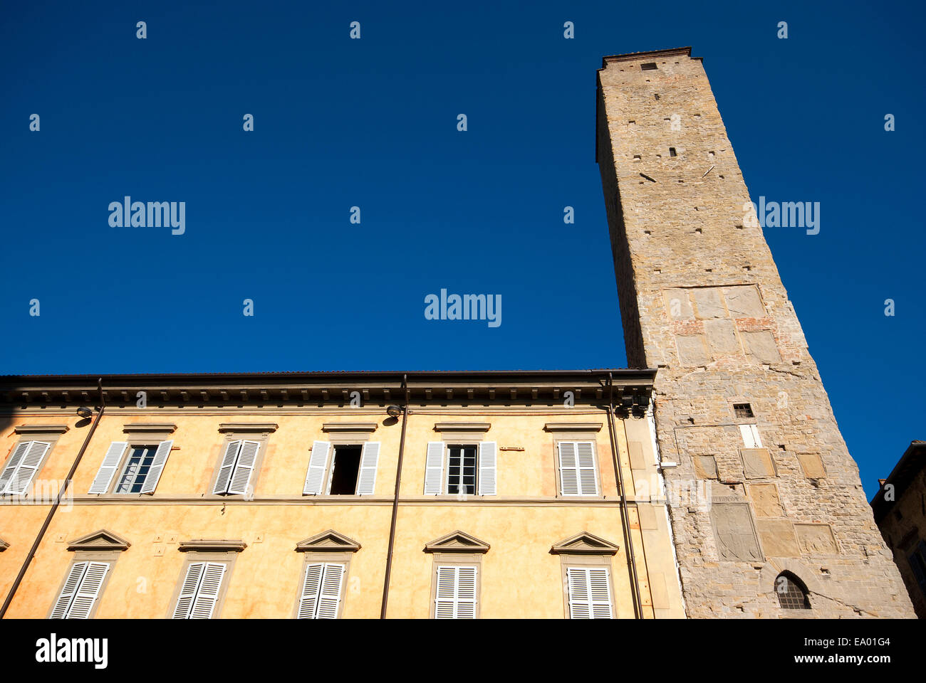 Città di Castello, Stadtturm (14.. Jahrhundert), Oberes Tibertal, Umbrien, Italien Stockfoto