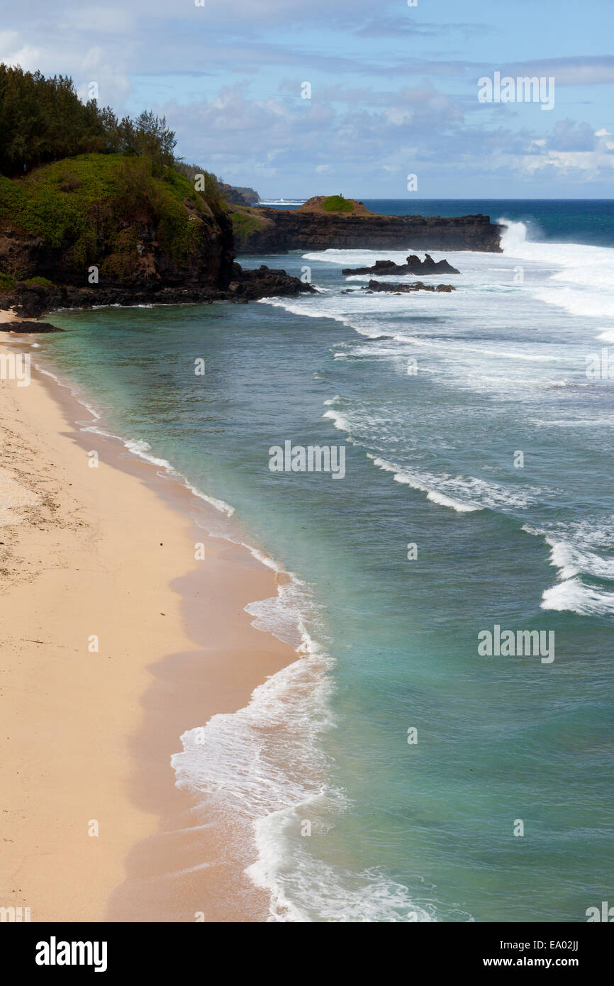 Der Strand und die felsige Küste bei Le Gris Gris, der südlichste Punkt von Mauritius Stockfoto