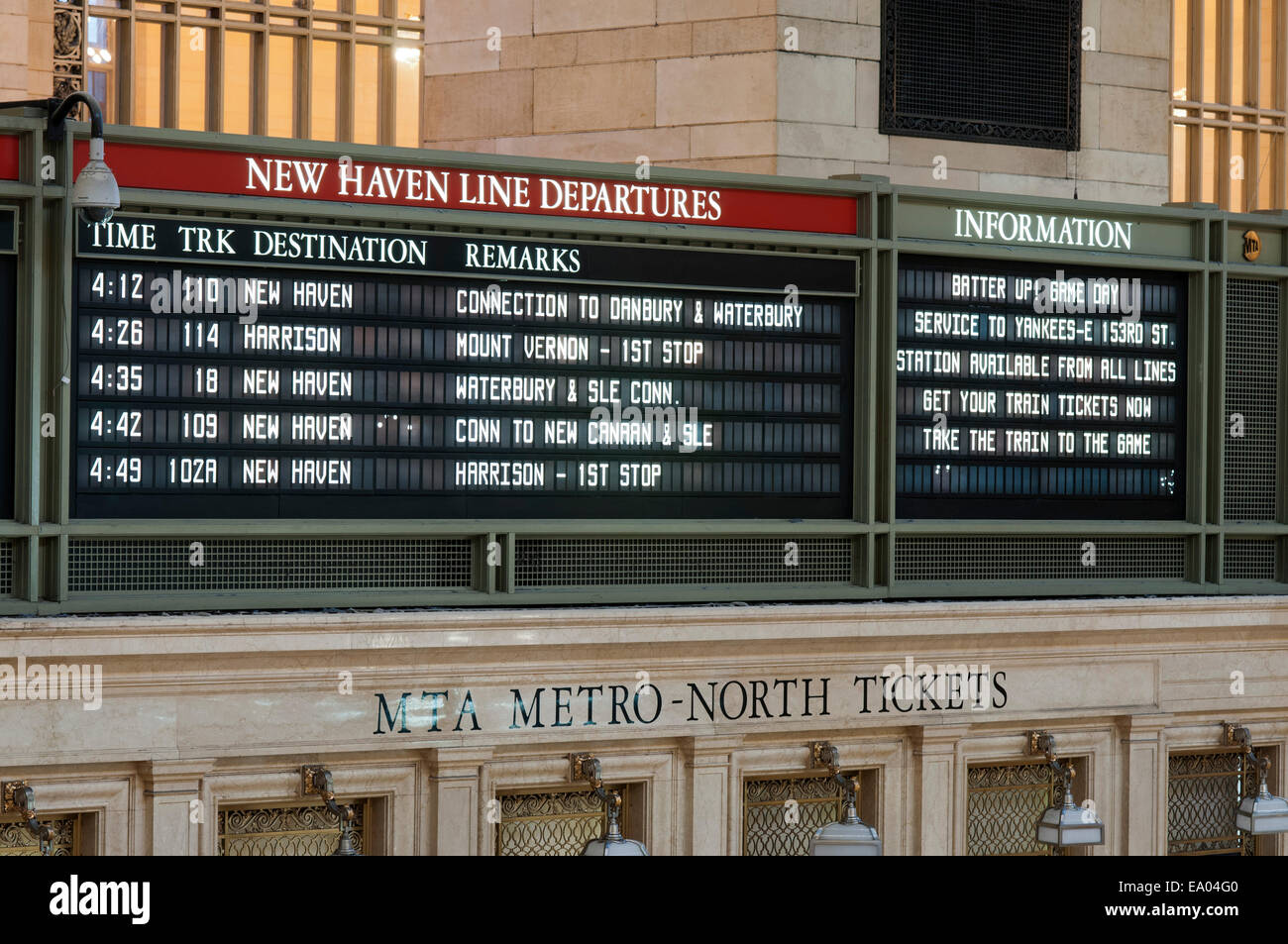 Grand Central Station Terminal in unteren Midtown. 42. Straße und Park Avenue. Tel 212-340-2583. (Besichtigung Mi - Fr 24:30 Stockfoto