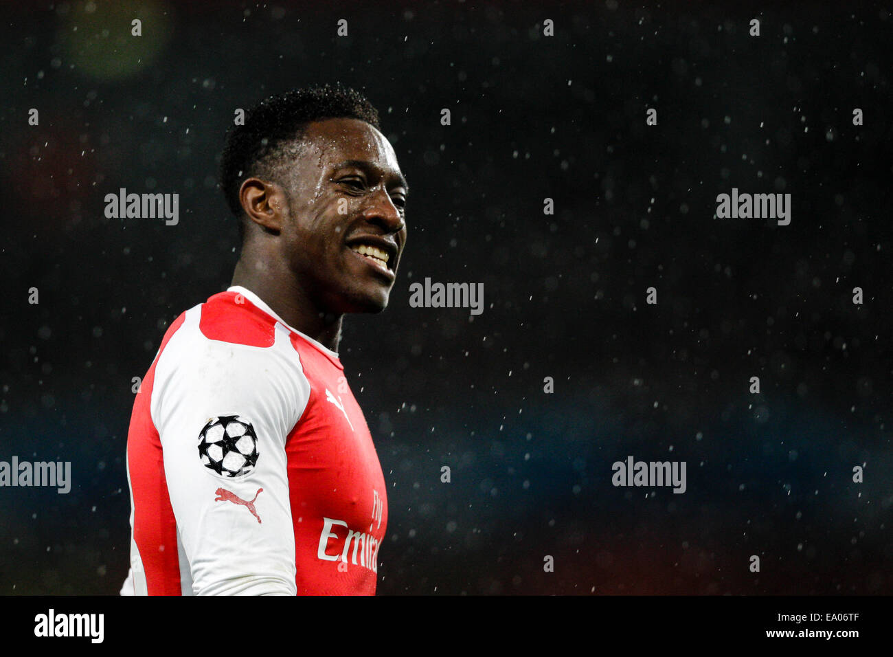 London, UK. 4. November 2014. Champions League Gruppenspiel. Arsenal gegen Anderlecht. Arsenals Danny Welbeck mit einer engen verpassen Credit: Action Plus Sport/Alamy Live News Stockfoto