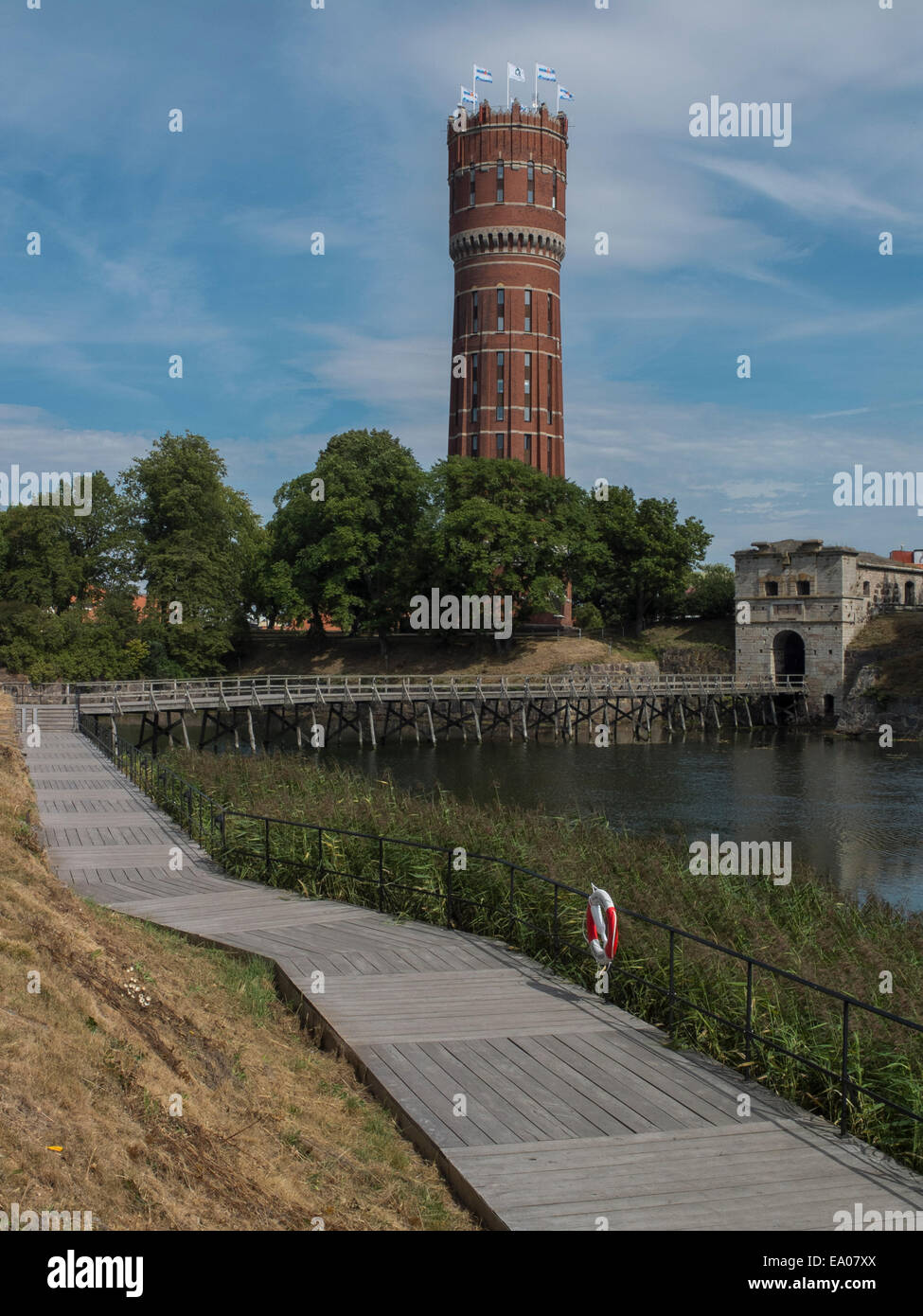 Graben und historischen Turm, Öland, Schweden Stockfoto