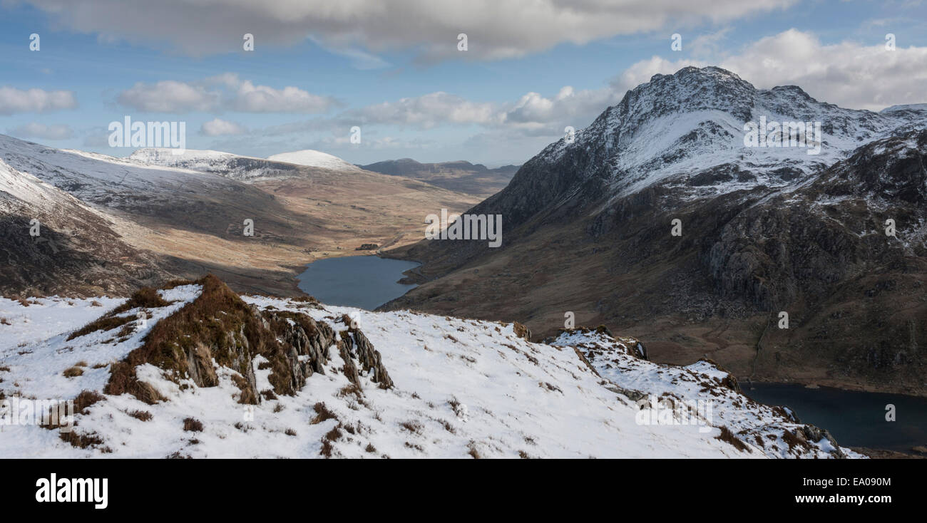 Tryfan und das Ogwen-Tal Stockfoto