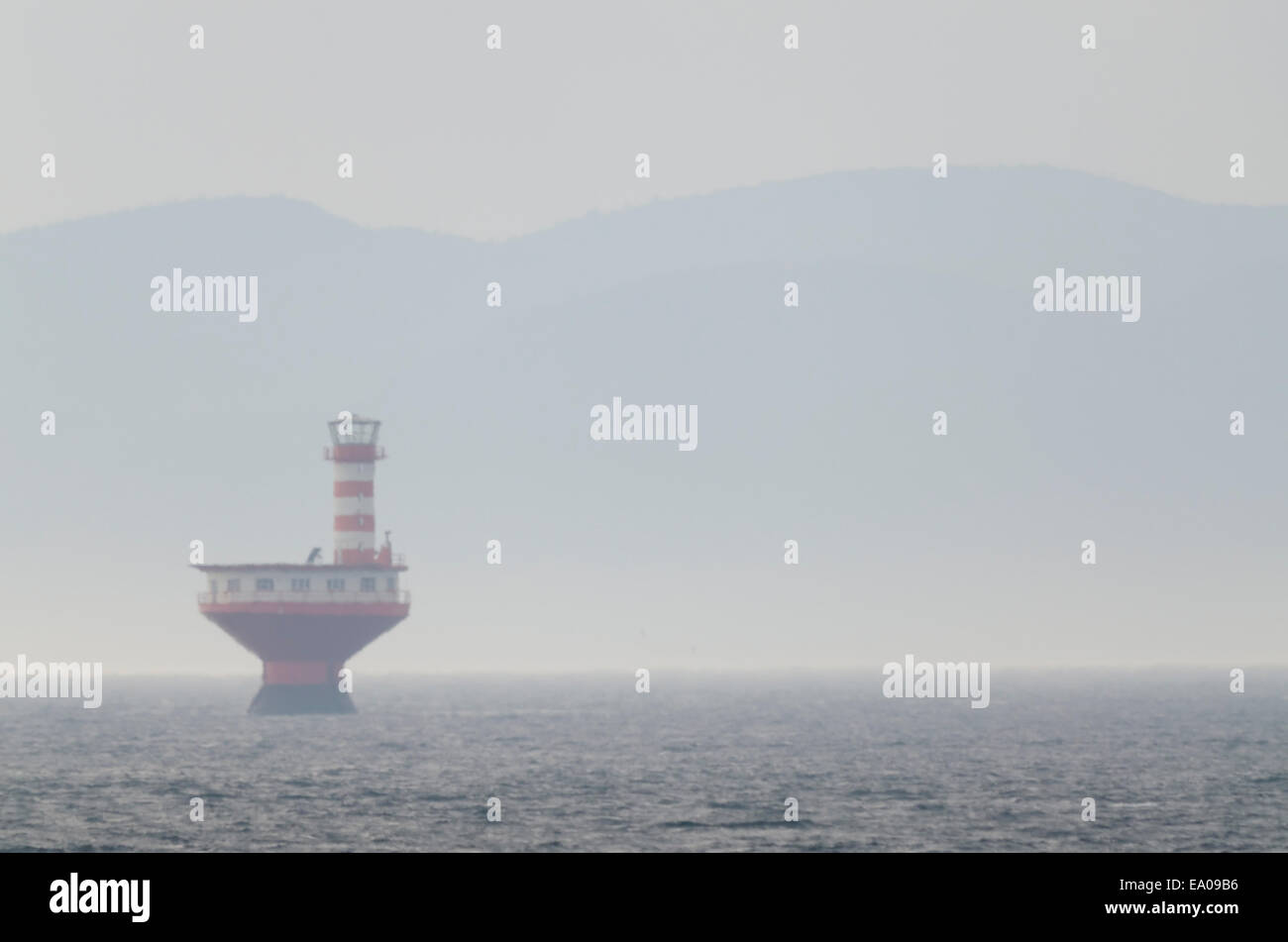 Leuchtturm auf Fairway des St.-Lorenz-Strom Stockfoto