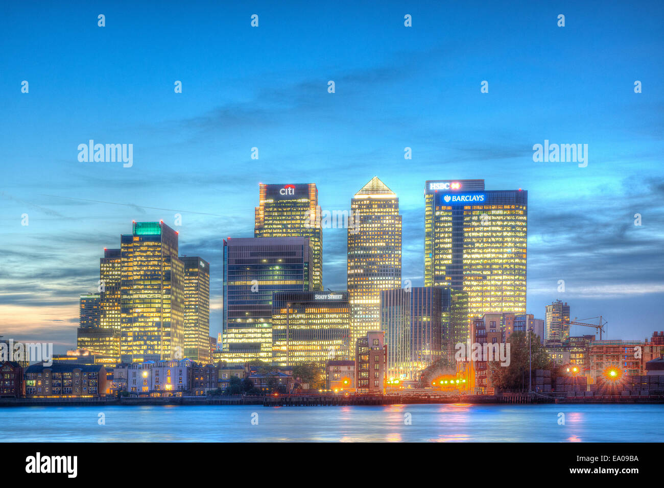 Canary Wharf, London Bankenviertel Stockfoto