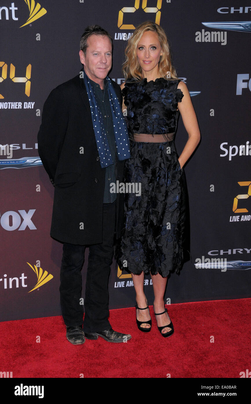 24: live Another Day "Weltpremiere - Ankünfte mit: Kiefer Sutherland, Kim Raver wo: Manhattan, New York, USA bei: 2. Mai 2014 Stockfoto