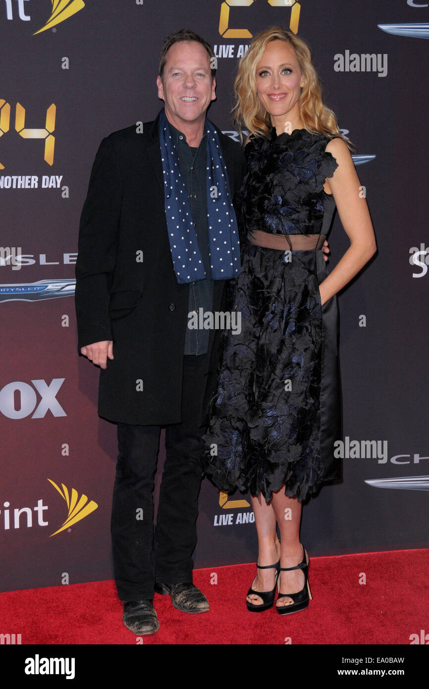 24: live Another Day "Weltpremiere - Ankünfte mit: Kiefer Sutherland, Kim Raver wo: Manhattan, New York, USA bei: 2. Mai 2014 Stockfoto