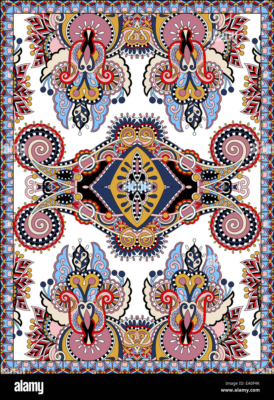 ukrainische Blumenteppich Design für Druck auf Leinwand oder Papier Stockfoto