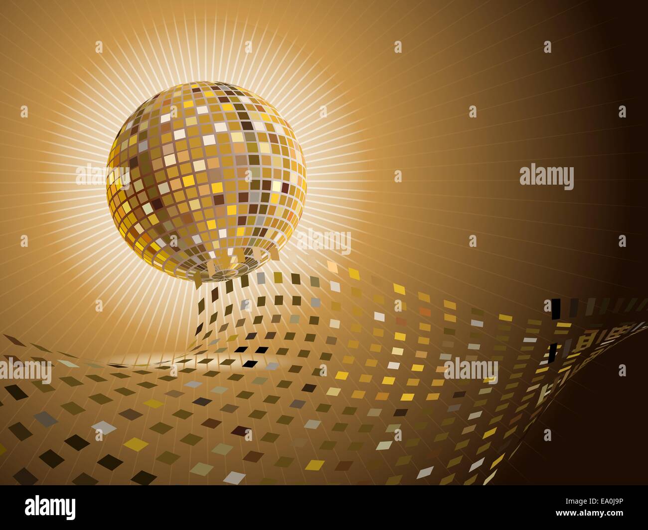 Vektor golden glänzenden Disco-Kugel mit Platz für Ihren text Stock Vektor