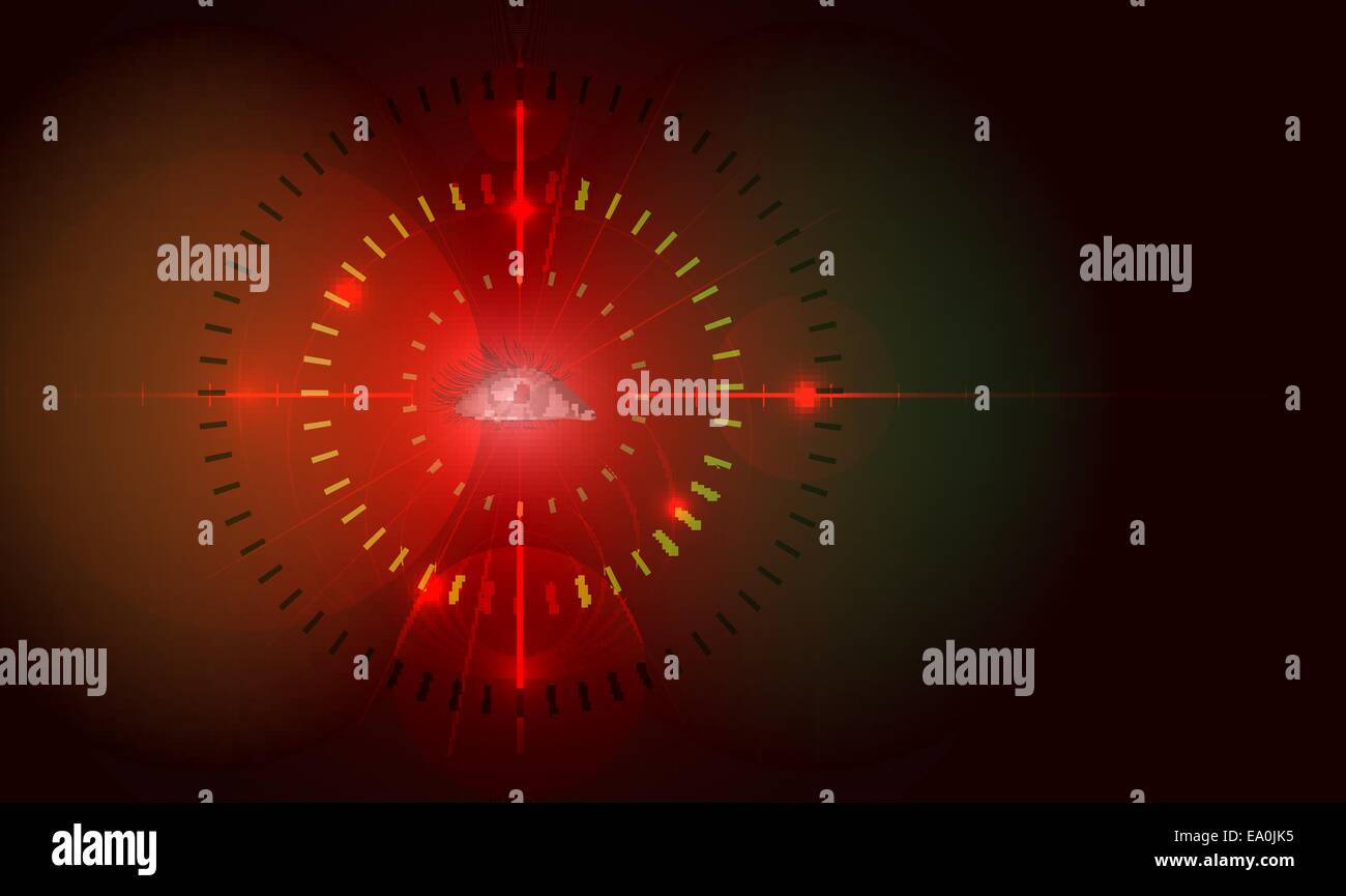 abstrakte futuristische Hintergrund mit Auge in der Mitte, eps10 Datei, Verlaufsgitter und Transparenz verwendet Stock Vektor