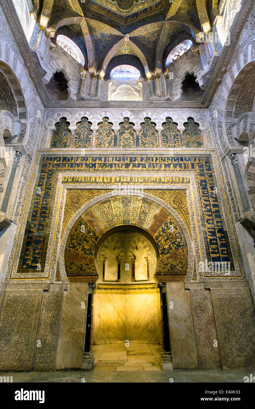 Mihrab, der Kathedrale von Córdoba Moschee/Große Moschee von Córdoba/Mezquita Catedral, Rdoba, Andalusien, Spanien Stockfoto
