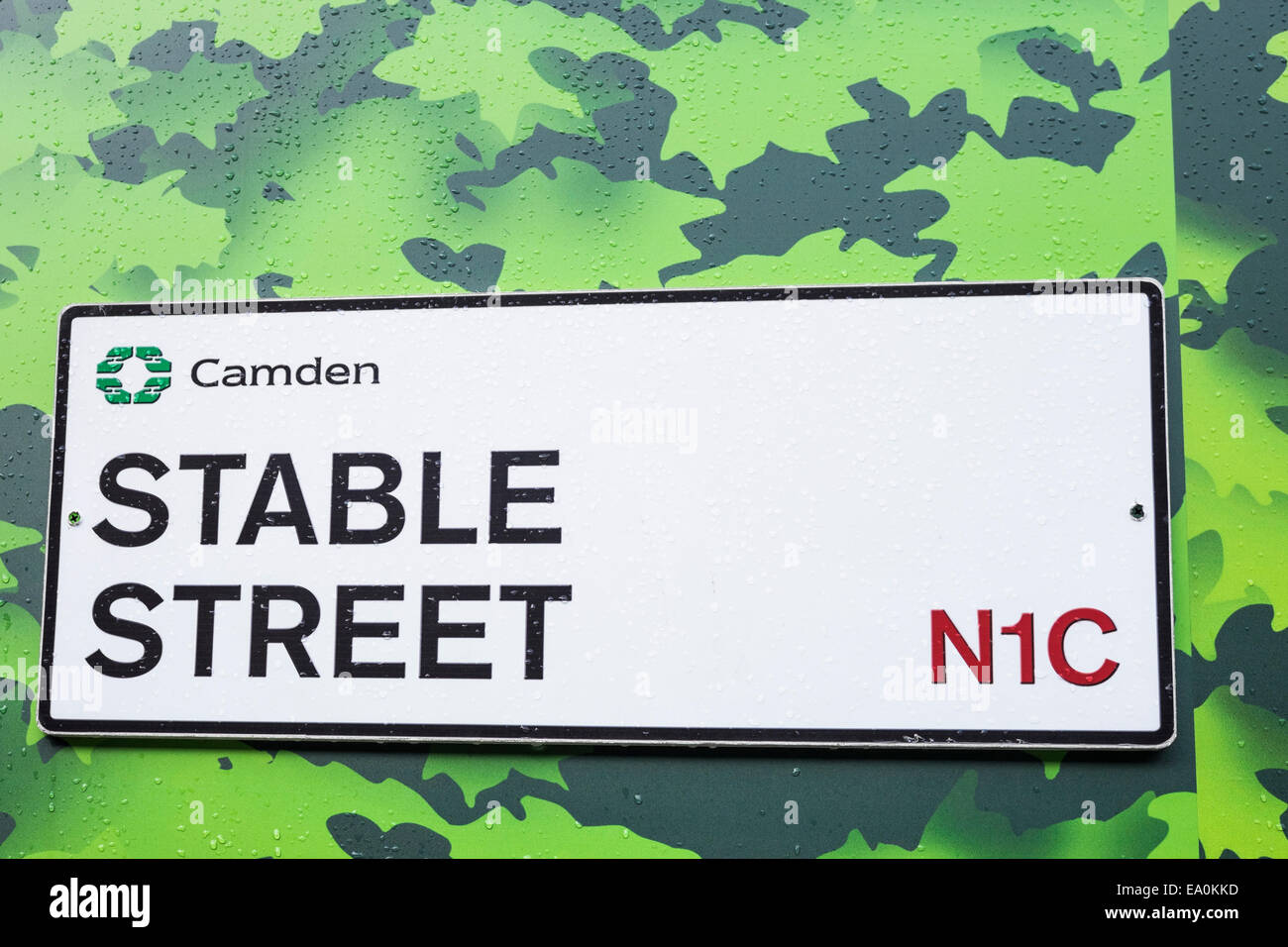 Stabile Straße Straßenschild - London Stockfoto