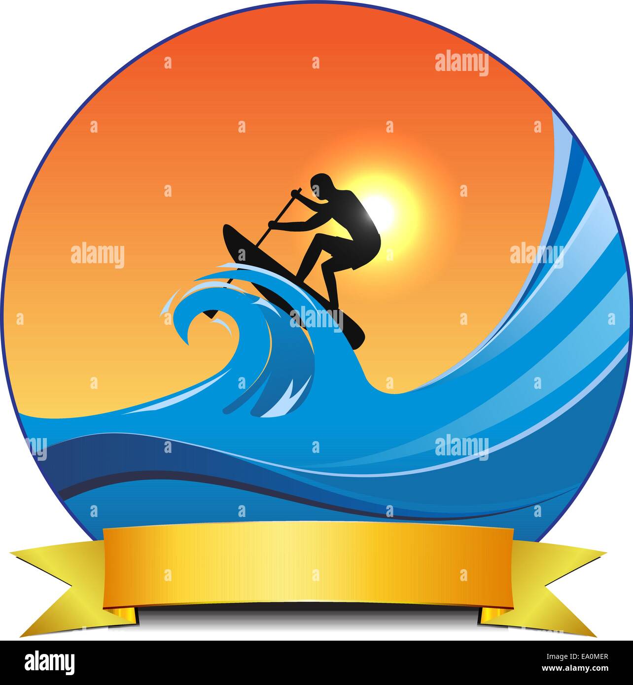 Vektorgrafik Konzept Surf Paddel, eps10 Datei, Transparenz verwendet Stock Vektor
