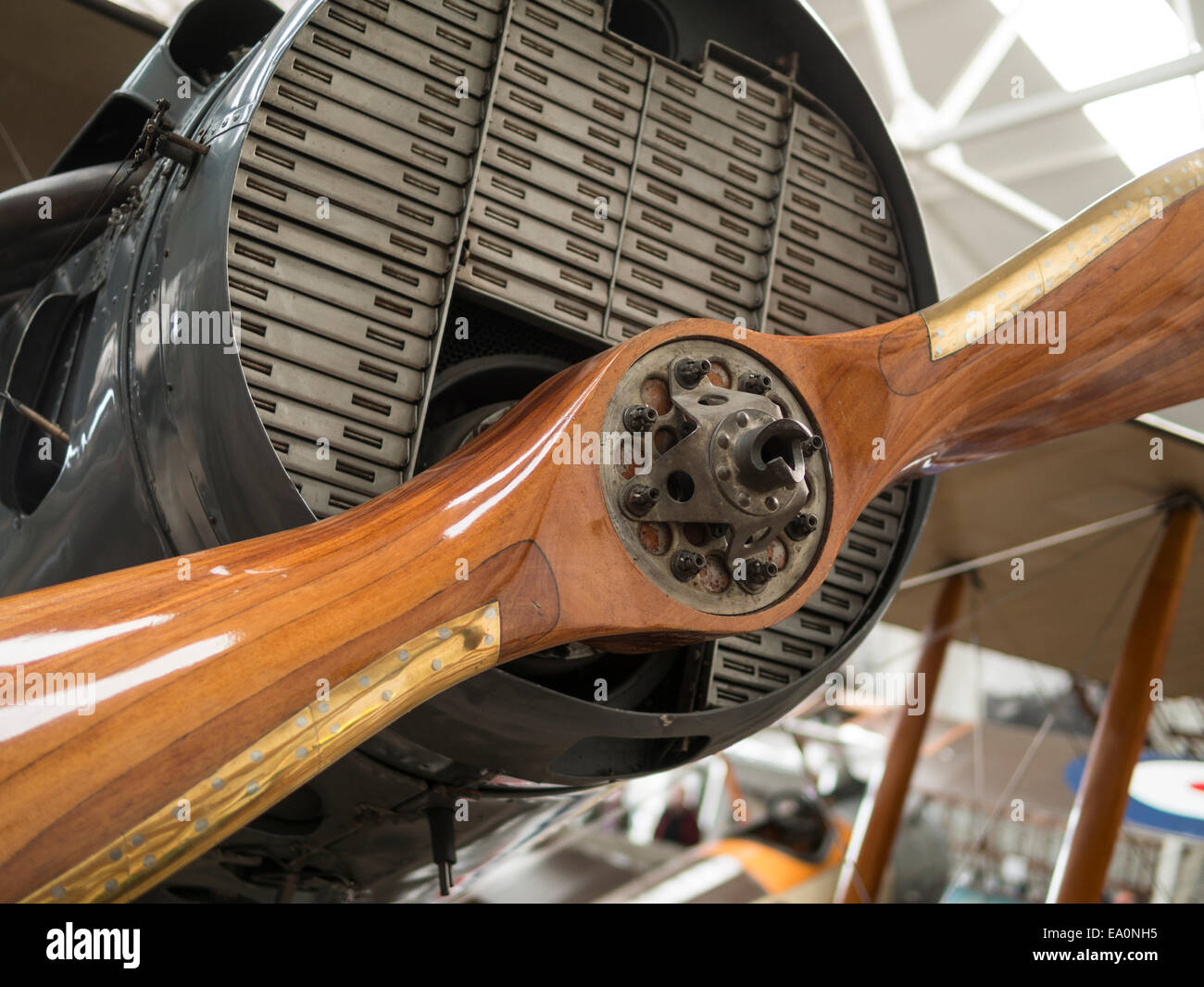 1930er Jahre Bristol F2b Doppeldecker Propeller an der Shuttleworth Collection, Bedfordshire, UK Stockfoto