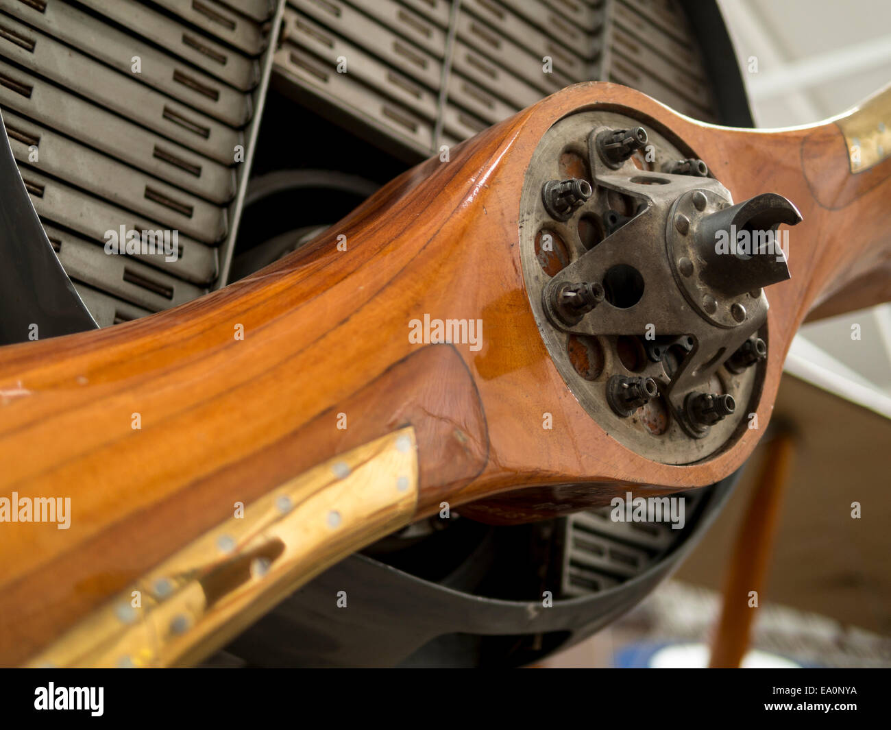 1930er Jahre Bristol F2b Doppeldecker Propeller an der Shuttleworth Collection, Bedfordshire, UK Stockfoto
