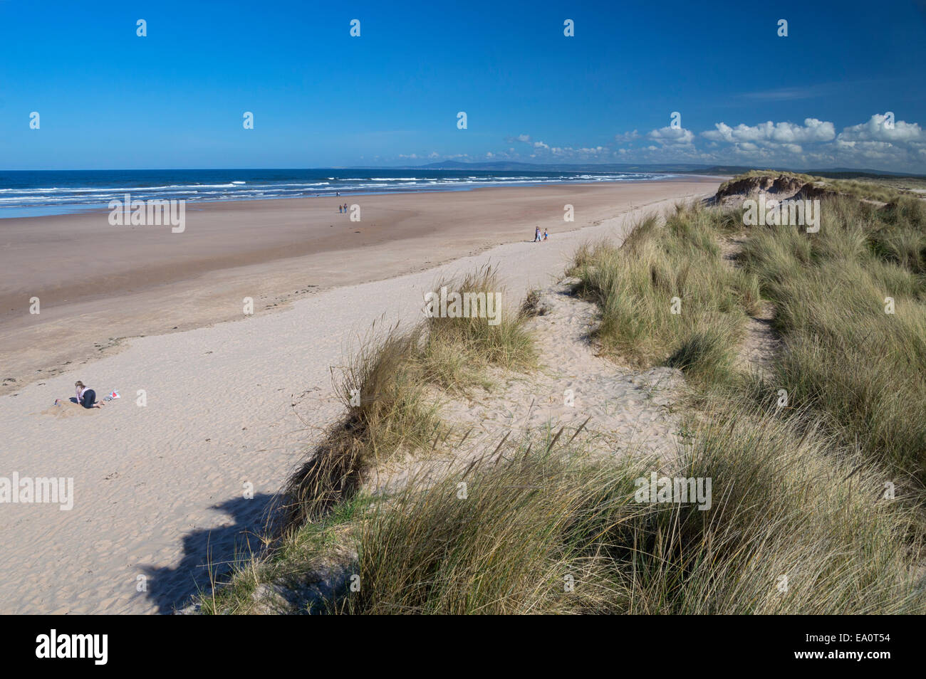Lossiemouth Strand aus Dünen, Moray Firth, Highland, Schottland Stockfoto