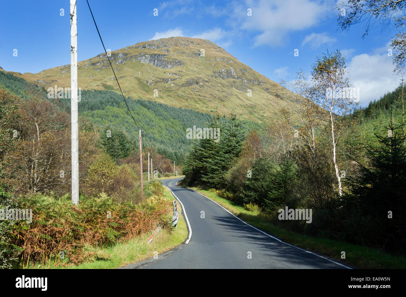 Glen Goil, Weg zum Lochgoilhead, Argyll; Bute; Schottland; Schottische; VEREINIGTES KÖNIGREICH; Stockfoto