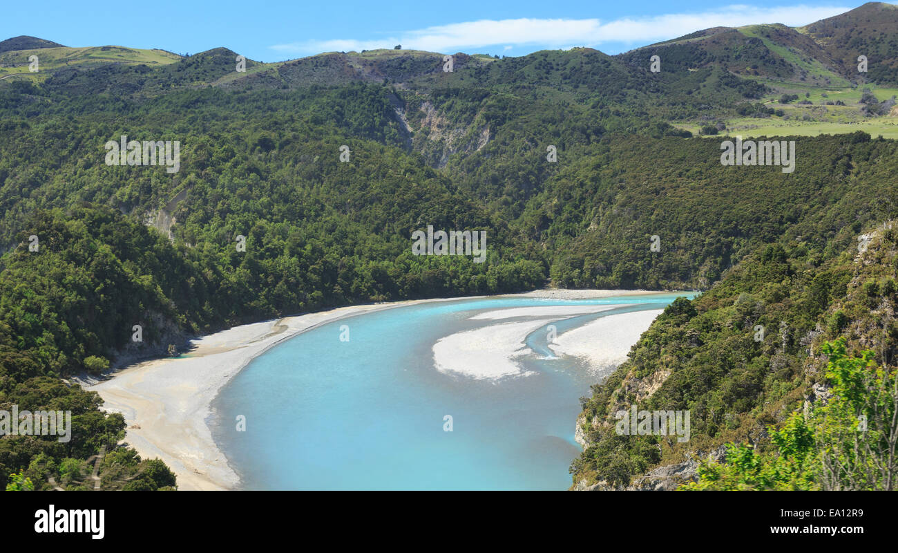 Blick Südalpen Neuseelands Stockfoto