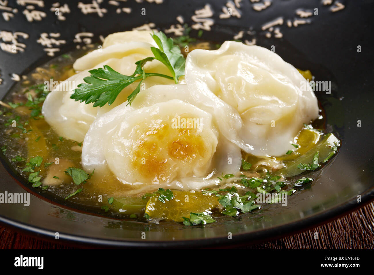 Kartoffeln und Champignons Knödel. Dim-Sum Stockfoto