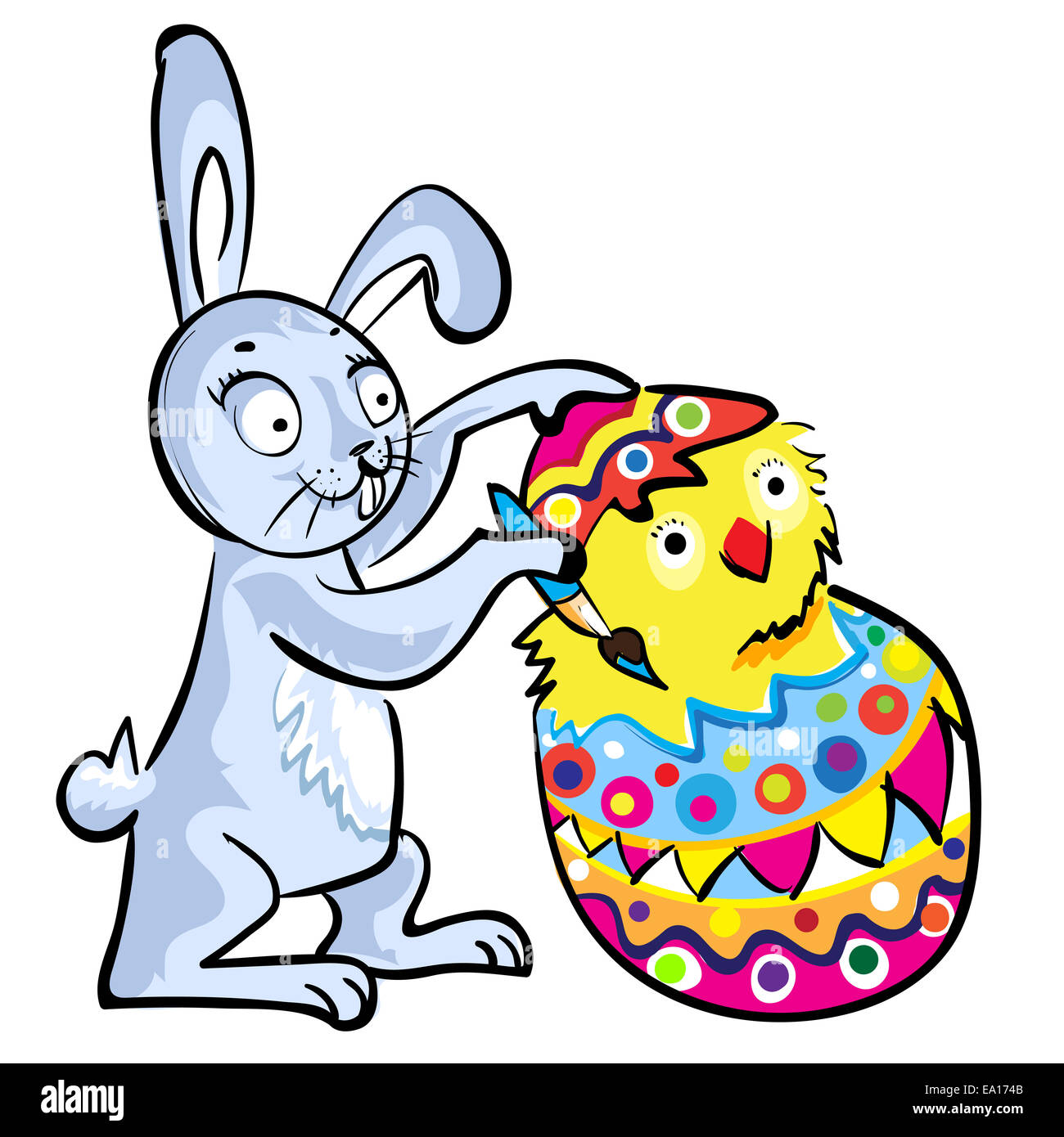 Cartoon-Osterhase Stockfoto