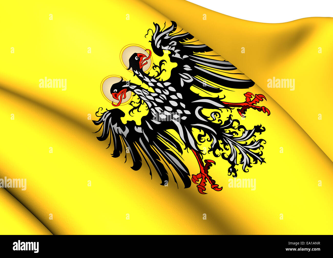 Historisches Heiliges Römisches Reich Flagge T-Shirt Herren - Kurzarm Shirt Mit Knopfleiste