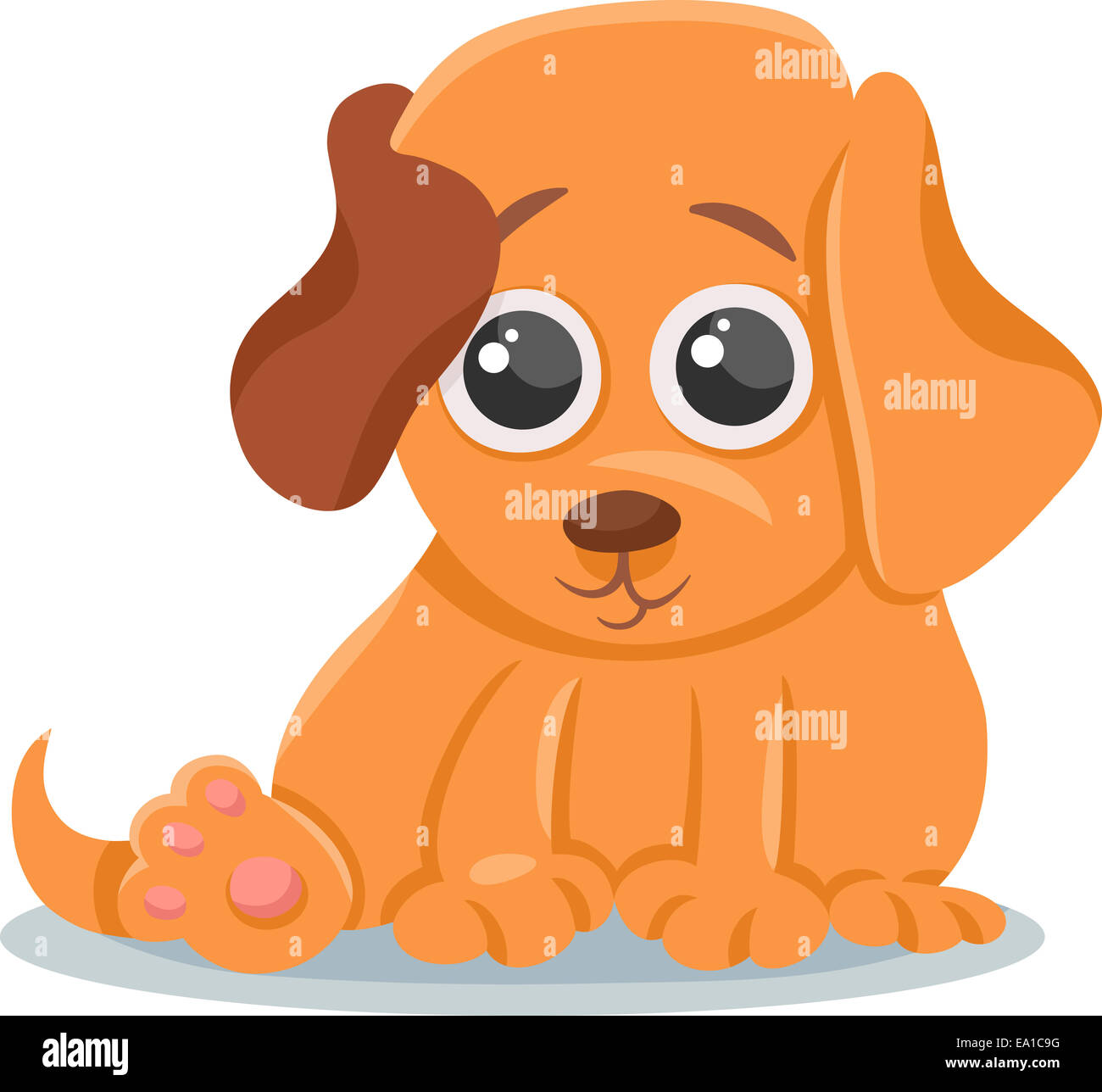 Cartoon-Illustration von niedlichen kleinen Baby Tiere Hund oder Welpen Stockfoto