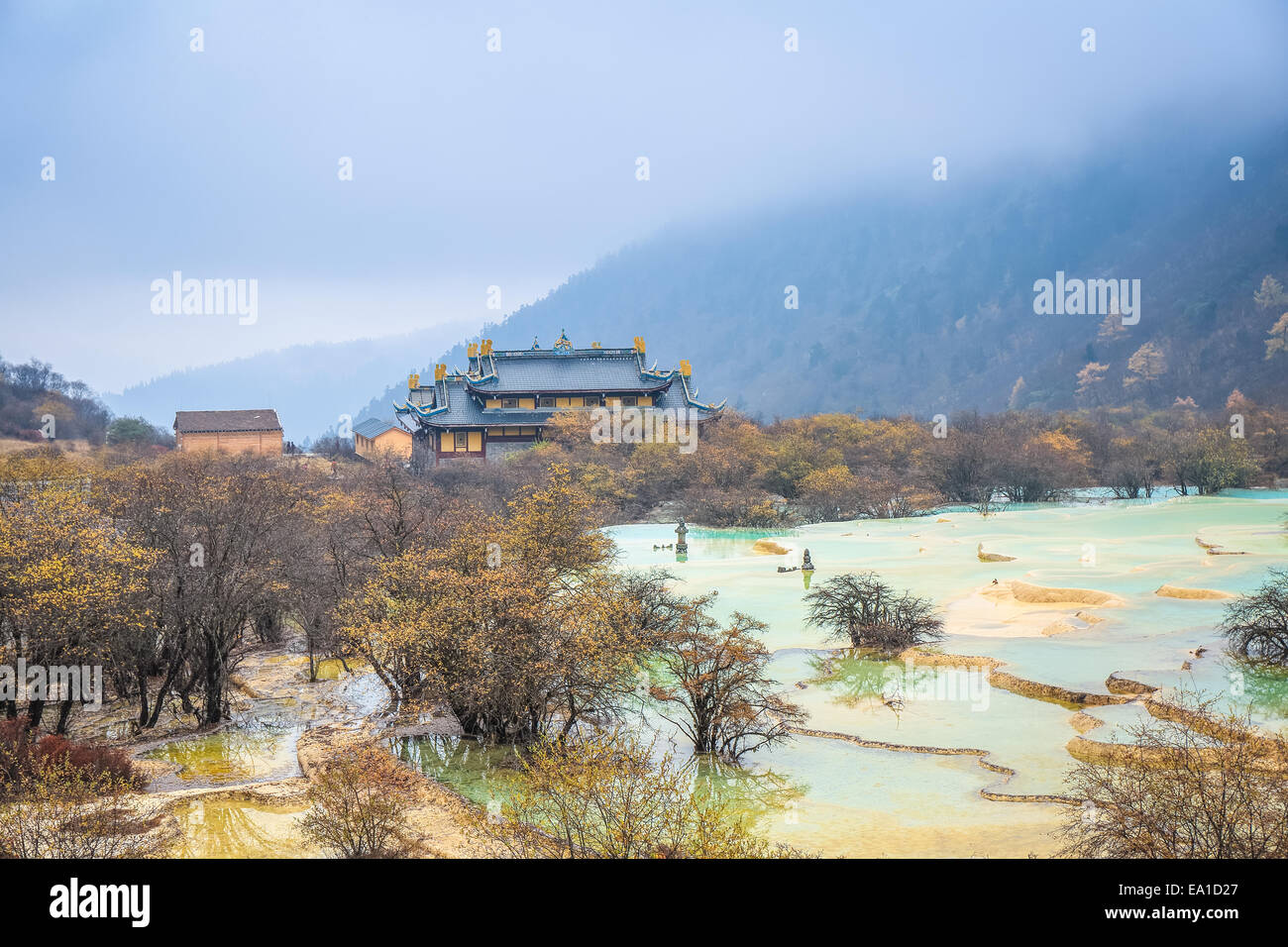 Huanglong landschaftlichen und historischen Interesse Bereich Stockfoto
