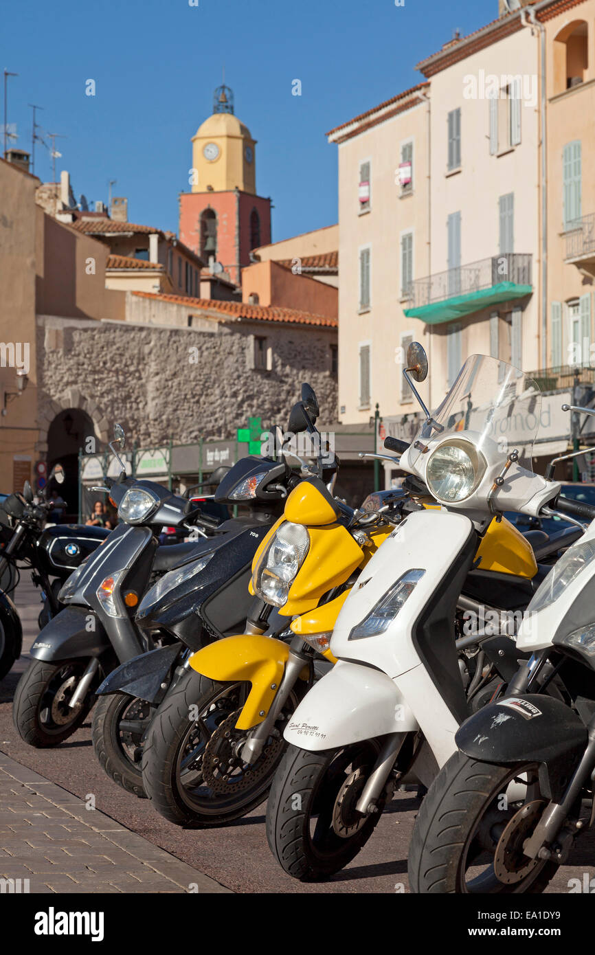 ´ Motorroller, St-Tropez Cote Azur, Frankreich Stockfoto