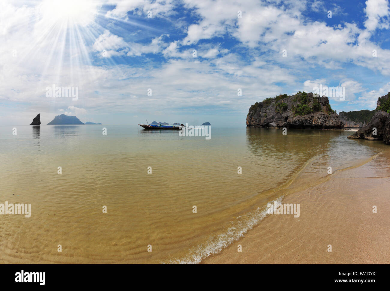 Seichten Strand einer kleinen Insel Stockfoto