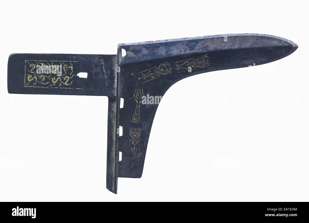 Chinesische antike Waffe, Dolch-Axt Stockfoto