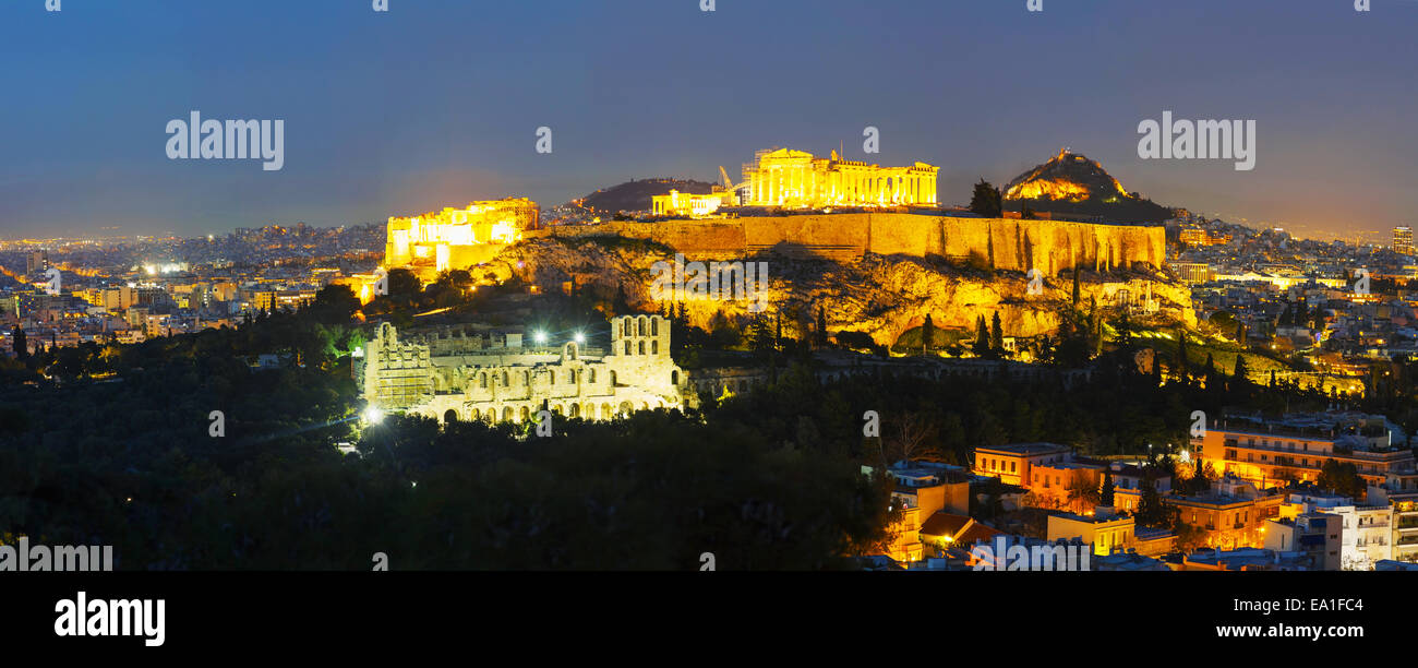 Malerischen Überblick über Athen mit Akropolis Stockfoto