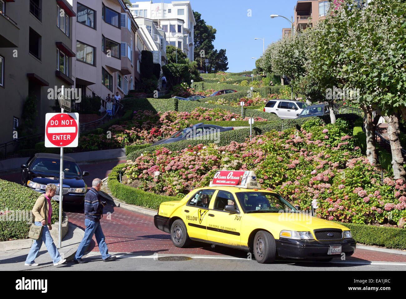 San Francisco: Kurven der Lombard Street. San Francisco Kalifornien, CA USA Stockfoto