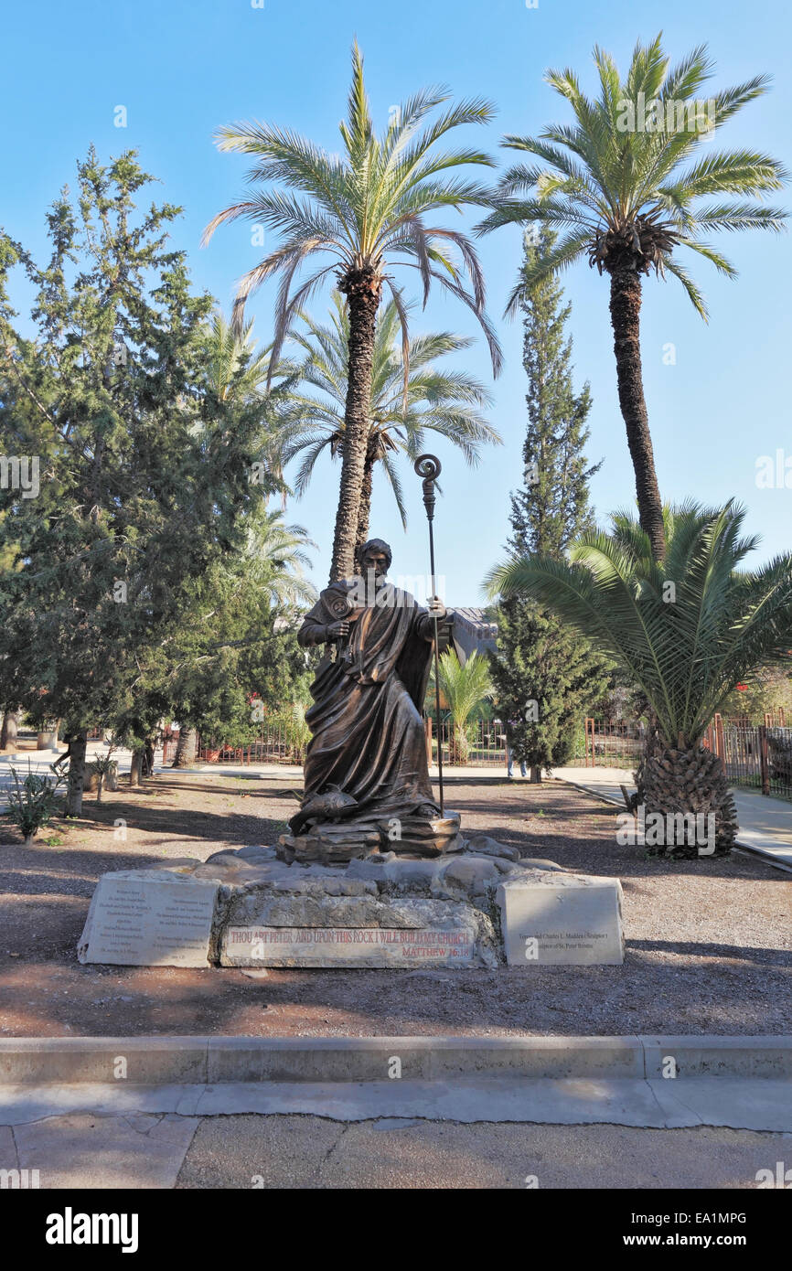 Thel Statue zeigt St. Peter mit den Tasten Stockfoto