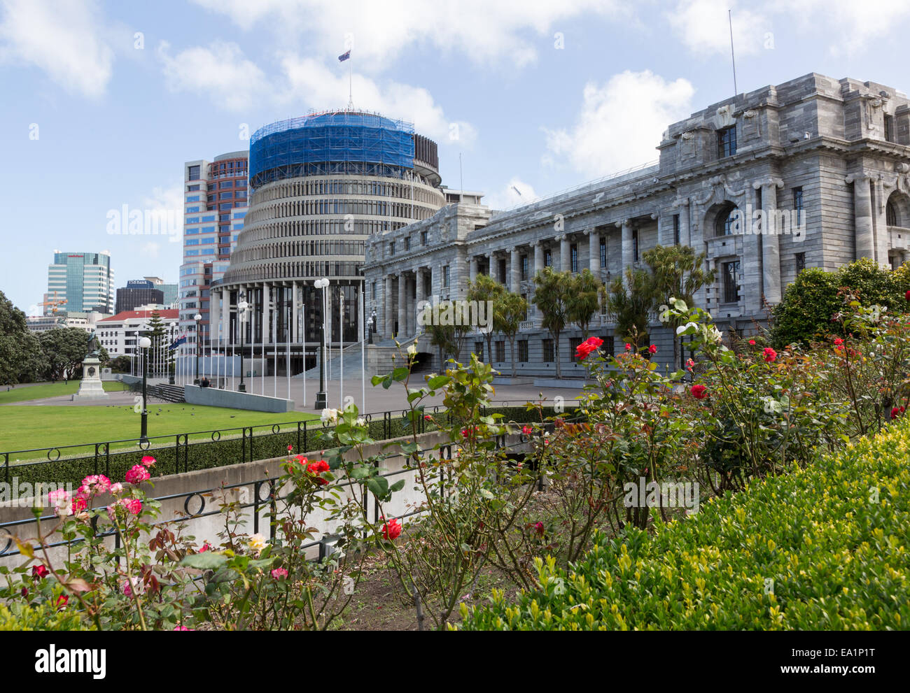 Wellington Parlamentsgebäude NZ Stockfoto