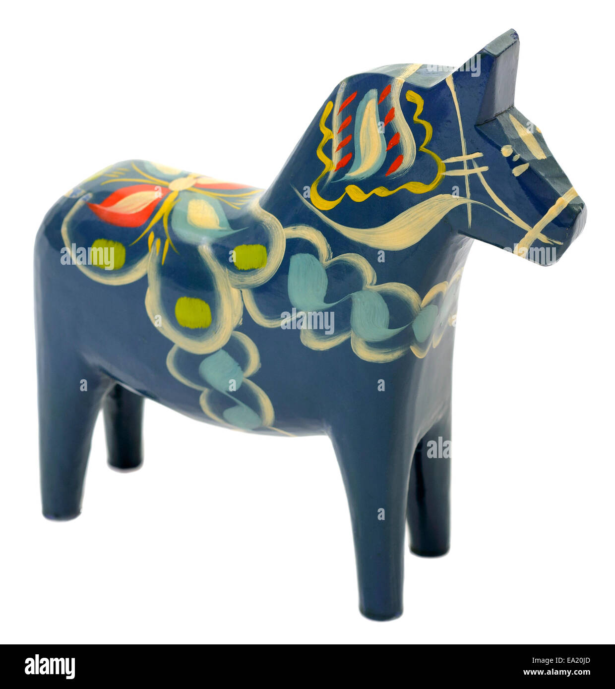 Ein Dalarna Pferd oder Dala Pferd (Dalahäst) ist ein traditionelles geschnitzt, bemalt hölzerne Pferd Statuette in der schwedischen Provinz Dalarna mit Ursprung. Model Release: Nein Property Release: Nein. Stockfoto