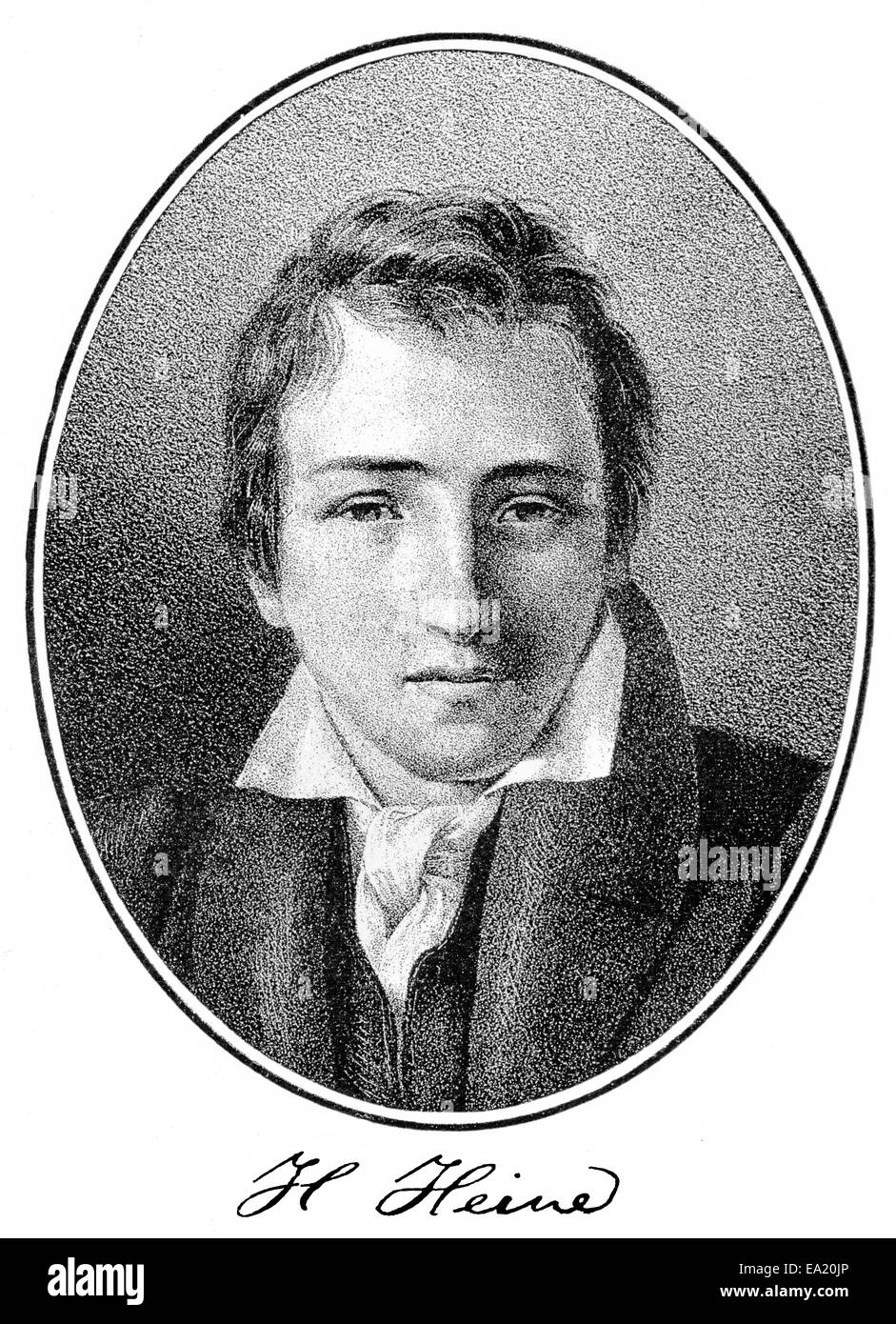 Porträt von Christian Johann Heinrich Heine, 1797-1856, deutscher Dichter,  Schriftsteller und Journalist, Porträt von Christian Johann He  Stockfotografie - Alamy