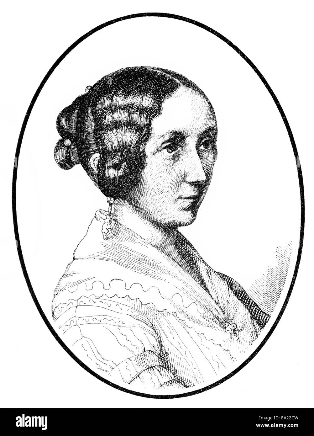 Gräfin Ida von Hahn-Hahn, 1805-1880, ein deutscher Autor, Porträt von Ida Gräfin Hahn-Hahn, 1805-1880, Eine Deutsche Schriftste Stockfoto