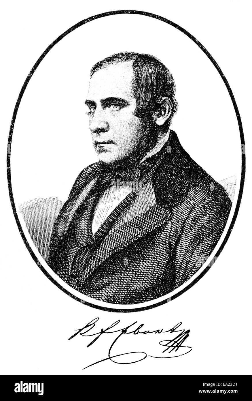 Karl Egon Ebert, 1801-1882, Deutsch-böhmischen Dichter, Portait von Karl Egon Ebert, 1801-1882, Ein Deutsch-Böhmischer Dichter Stockfoto