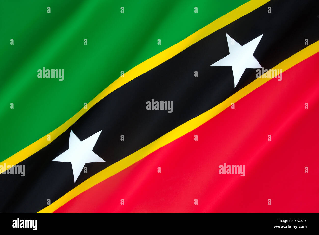 Flagge von Saint Kitts und Nevis Stockfoto