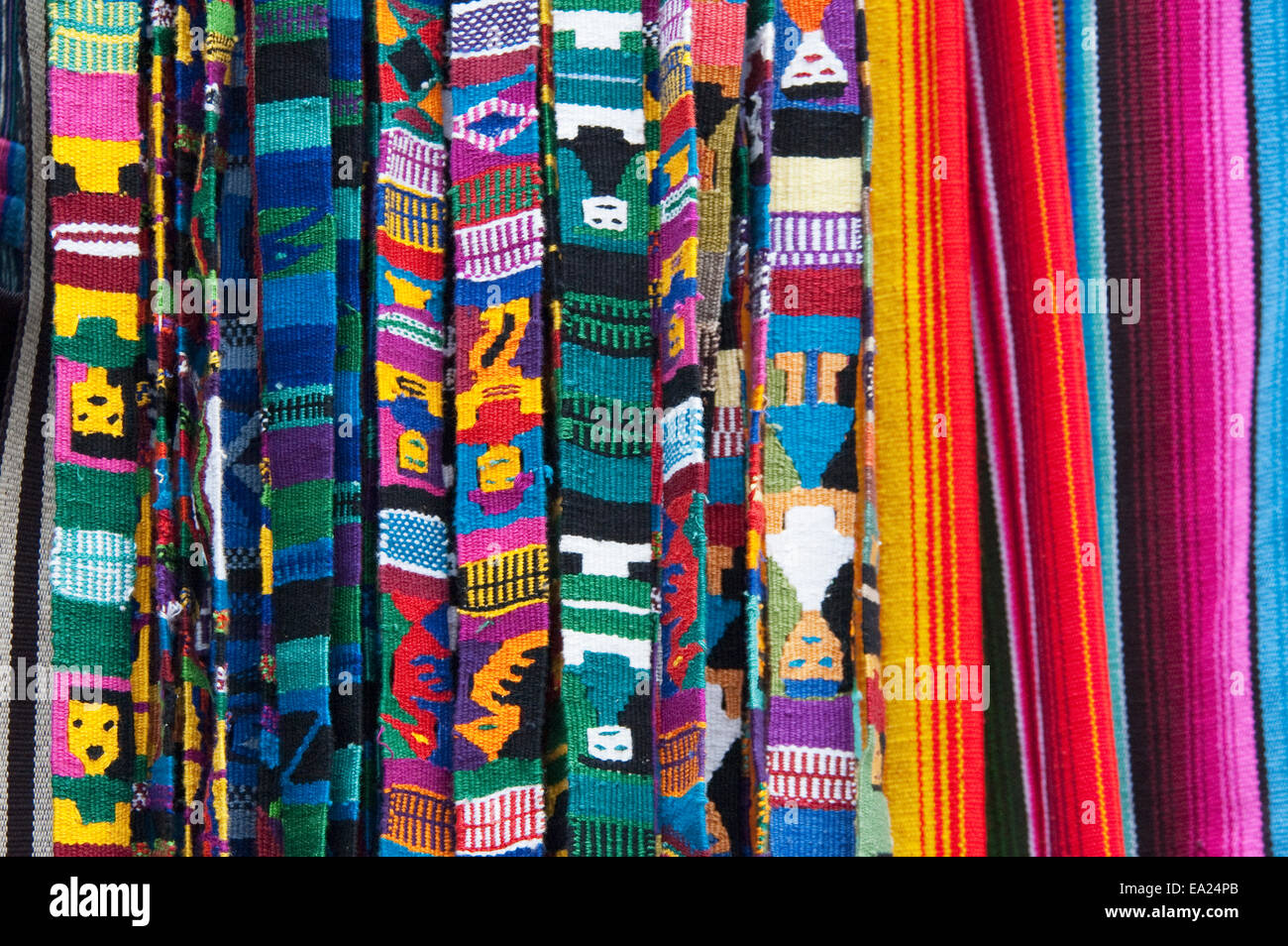 Maya Textilien, Panajachel, Solol Stockfoto