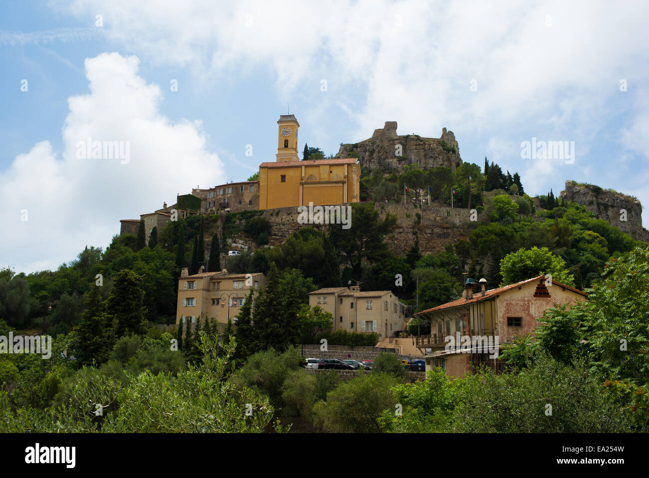 Mittelalterliche Burg in Eze Village, Südfrankreich. Stockfoto