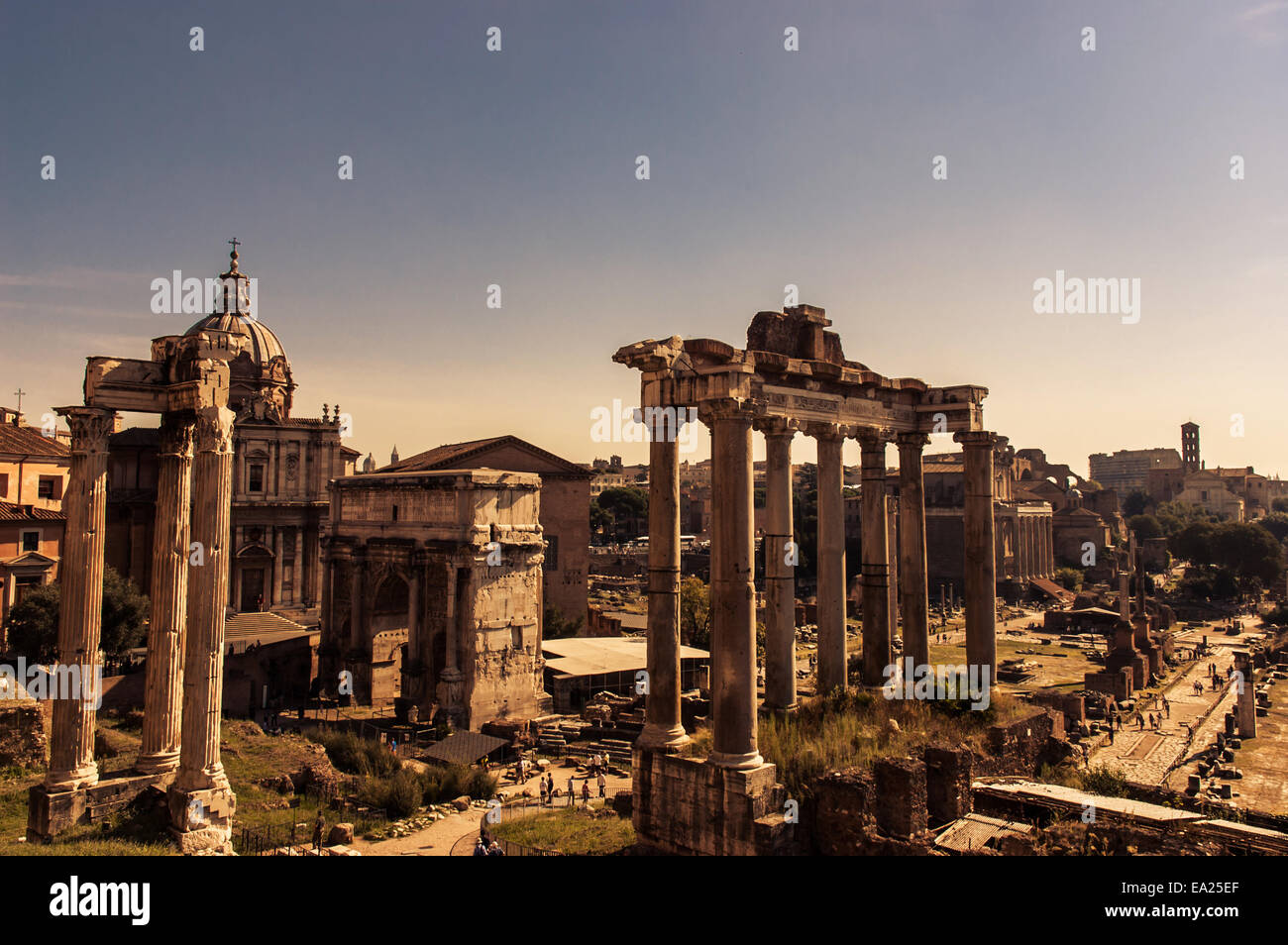 Rom - Panorama auf das Forum Romanum Stockfoto