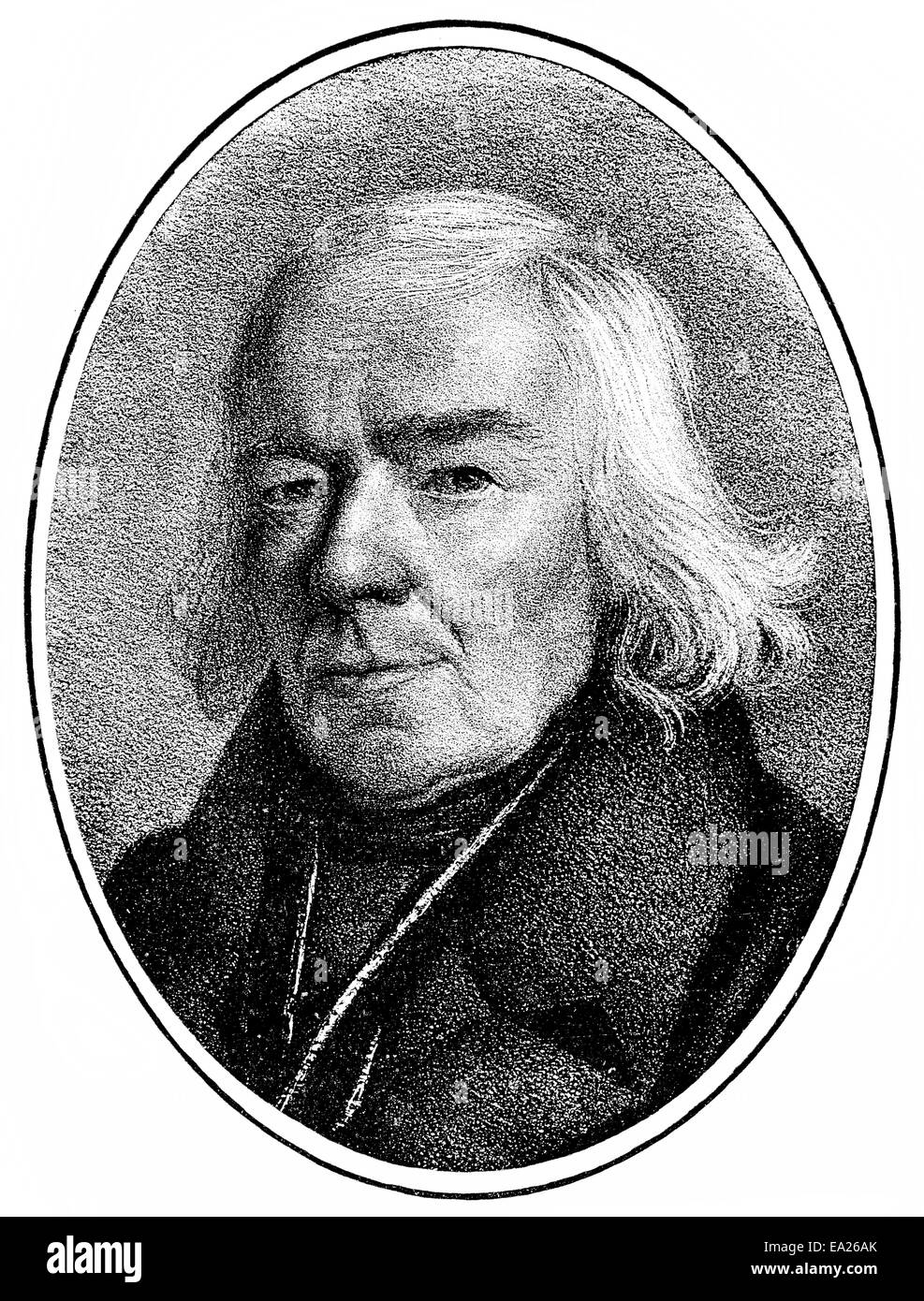 Johann Christoph Friedrich von Schmid, 1768 – 1854, katholischer Priester und Schriftsteller, Autor der Jugendliteratur, Portait von Johann Chr Stockfoto